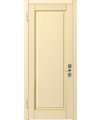 Дверь входная Cerber 37 - Наборная МДФ панель окрашена по каталогу Ral, цвет 1013. Панель декорирована золотой патиной. Наличники гладкие с зарезкой под петли.