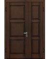Дверь входная Cerber 42 - Декоративная панель с покрытием шпоном в цвете Орех классический, выполнена по технологии наборная филенка. Наличники гладкие с зерезкой под петли.