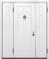 Дверь входная Cerber 42 - Крашеная панель, цвет Ral 9003. Изготовлена с применение технологии «наборная филенка». Фигурные наличники Lion.