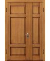 Дверь входная Cerber 42 - Наборная МДФ панель с покрытием натуральным шпоном, цвет Вишня. Наличники гладкие с зарезкой под петли.