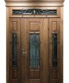 Дверь входная Cerber 44 - Панель с покрытием натуральным шпоном, цвет Орех классический.