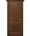 Дверь входная в квартиру Cerber 1 - Наборная панель из массива Дуба. Цвет: Дуб Кремовый. Фигурные наличники и капитель Luce.