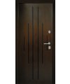 Дверь входная в квартиру Cerber 10 - Декоративная панель с покрытием антивандальным пластиком имитирующим натуральную древесину с фрезеровкой. Гладкие наличники с зарезкой под петли.