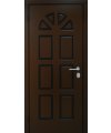 Дверь входная в квартиру Cerber 14 - Панель выполнена из МДФ с покрытием натуральным шпоном Венге с фрезеровкой. Фреза тонируется в цвет шпона. Гладкие наличники.