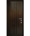 Дверь входная в квартиру Cerber 2 - Декоративная панель с покрытием антивандальным пластиком имитирующим натуральную древесину с фрезеровкой. Гладкие наличники с зарезкой под петли.