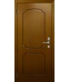 Дверь входная в квартиру Cerber 24 - Декоративная МДФ панель с покрытием натуральным шпоном  Анегре Янтарь с фрезеровкой в классическом стиле. Гладкие наличники с зарезкой под петли.