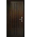 Дверь входная в квартиру Cerber 24 - Декоративная панель с покрытием антивандальным пластиком имитирующим натуральную древесину с фрезеровкой. Гладкие наличники с зарезкой под петли.