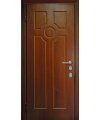 Дверь входная в квартиру Cerber 25 - МДФ панель с покрытием натуральным шпоном декорирована фрезеровкой. Наличники гладкие с зарезкой под петли.