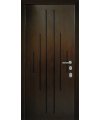 Дверь входная в квартиру Cerber 25 - Декоративная панель с покрытием антивандальным пластиком имитирующим натуральную древесину с фрезеровкой. Гладкие наличники с зарезкой под петли.