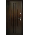 Дверь входная в квартиру Cerber 26 - Декоративная панель с покрытием антивандальным пластиком имитирующим натуральную древесину с фрезеровкой. Гладкие наличники с зарезкой под петли.