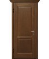 Дверь входная в квартиру Cerber 29 - Наборная панель из массива Дуба. Цвет: Дуб Кремовый. Фигурные наличники и капитель Luce.